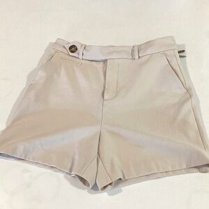 Zara tan high waisted trouser shorts